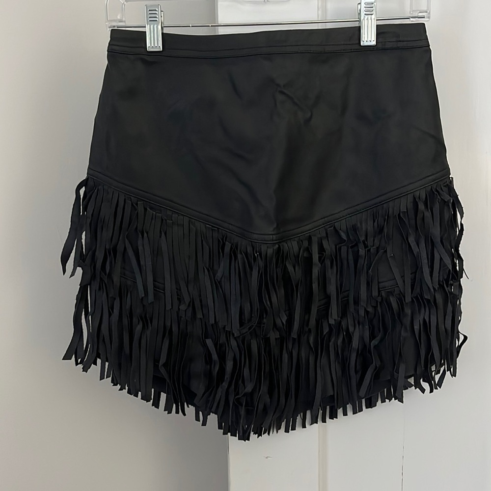 Abercrombie & Fitch Fringe Leather Mini Skirt